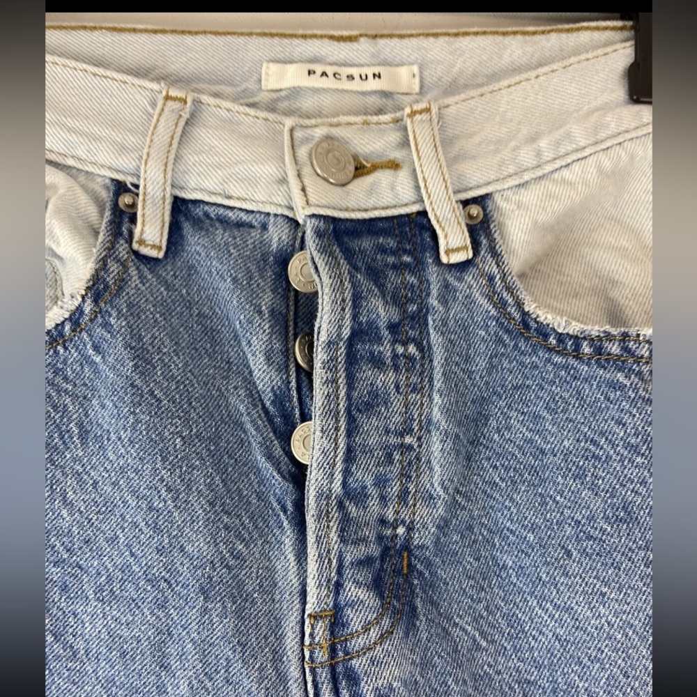 Pacsun Patchwork Buttonfly Color Block Jeans Y2k … - image 4